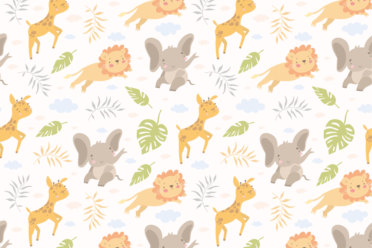 Kinder placemat met schattige diertjes motieven - TenStickers