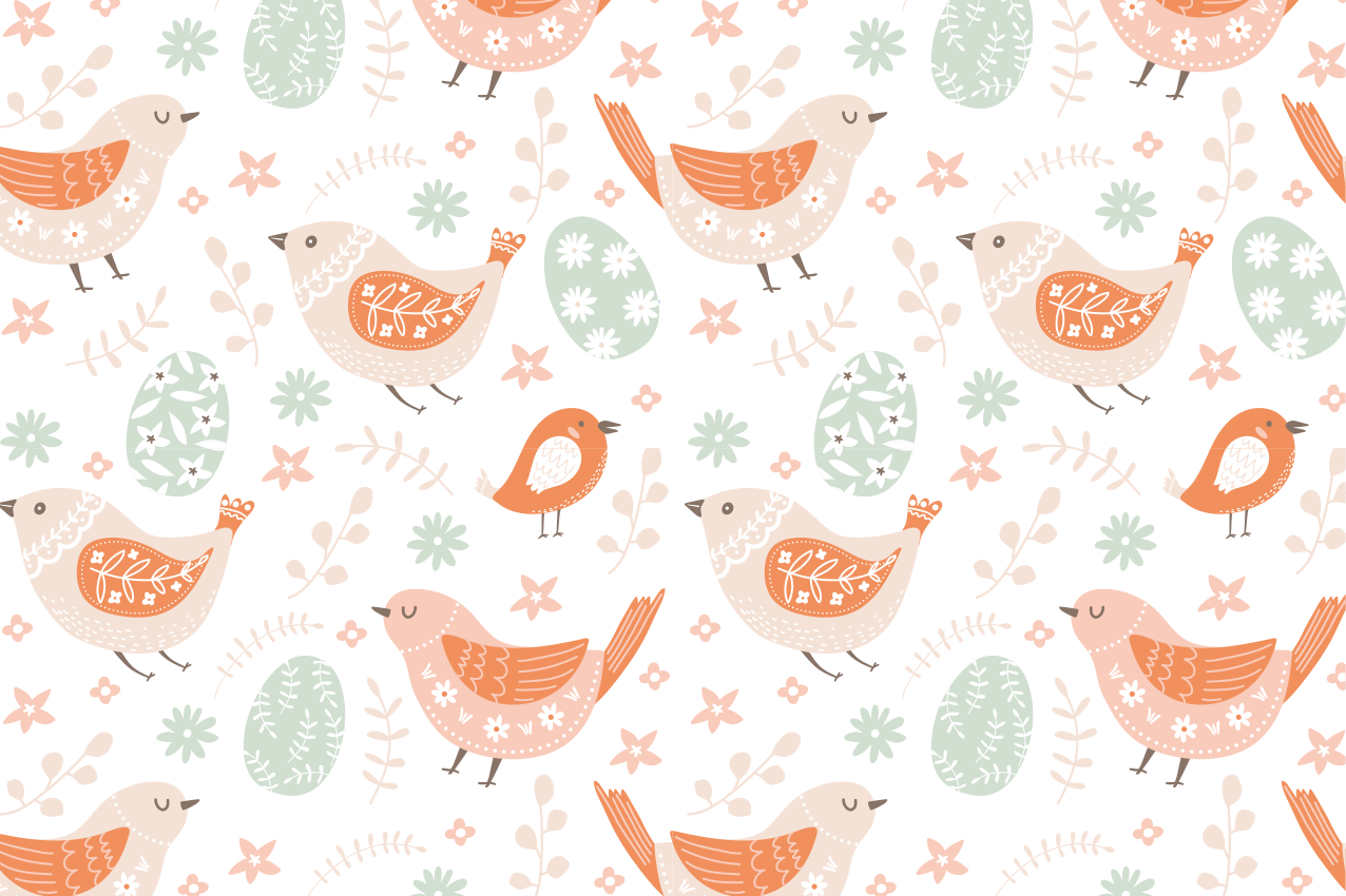 Kinder placemat met schattige vogelpatronen - TenStickers