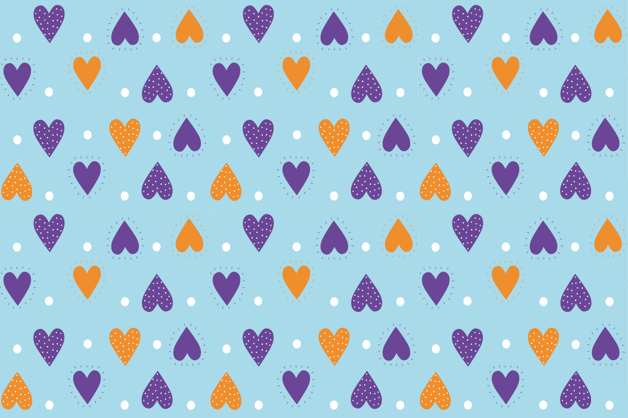 Kinder placemat kleurrijke hartpatronen - TenStickers