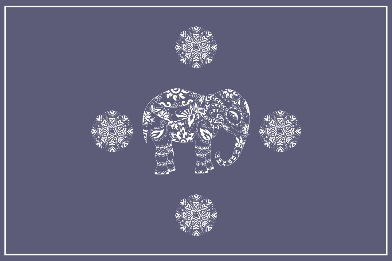 Originele placemat olifantenpatroon motief - TenStickers