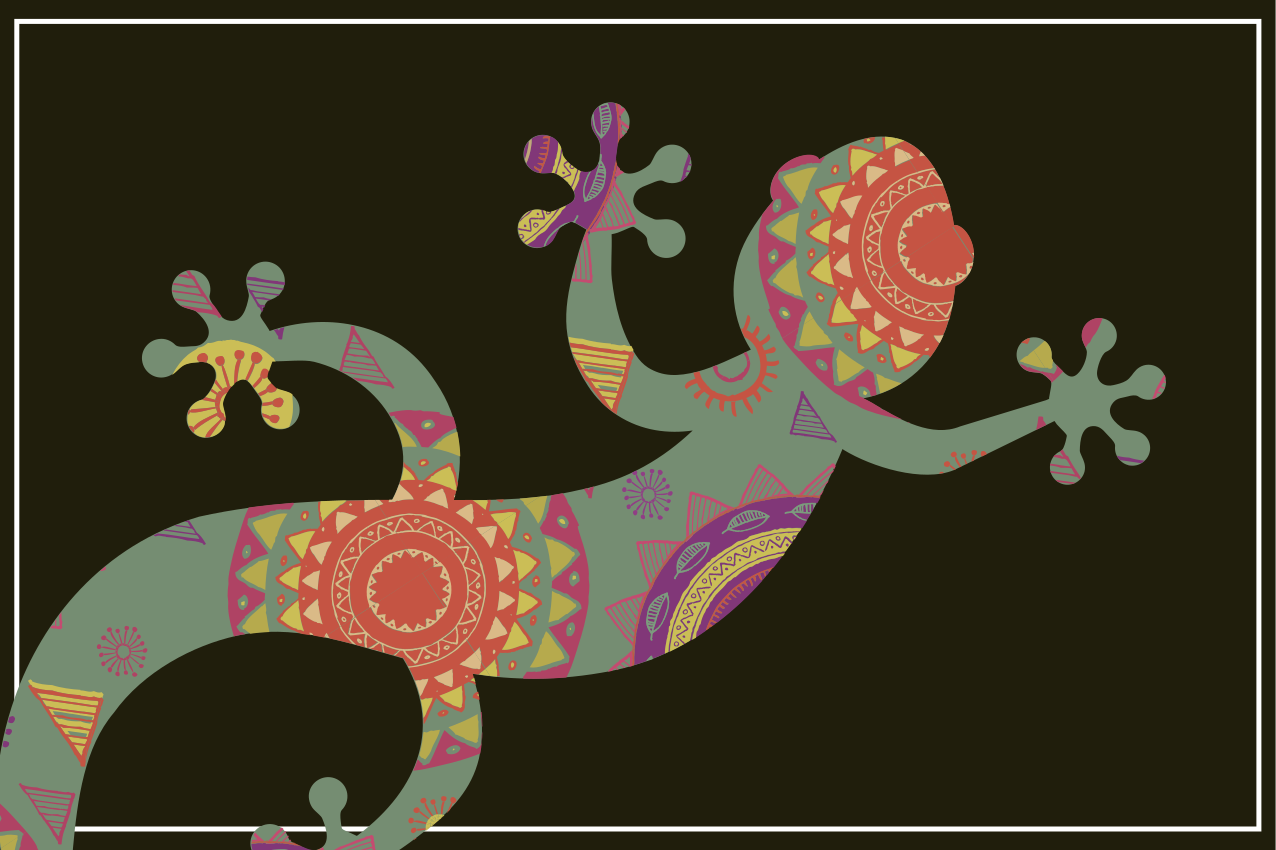 Originele placemat kleurrijk hagedis motief - TenStickers