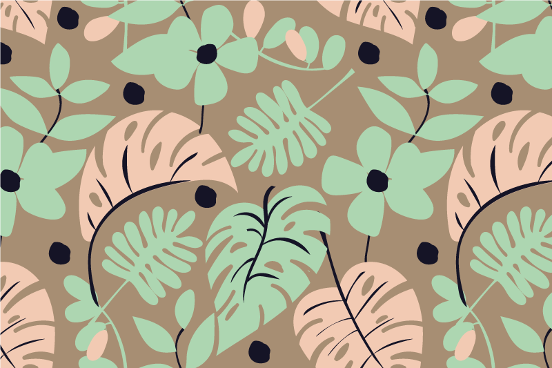 Moderne placemat botanisch patroon achtergrond - TenStickers