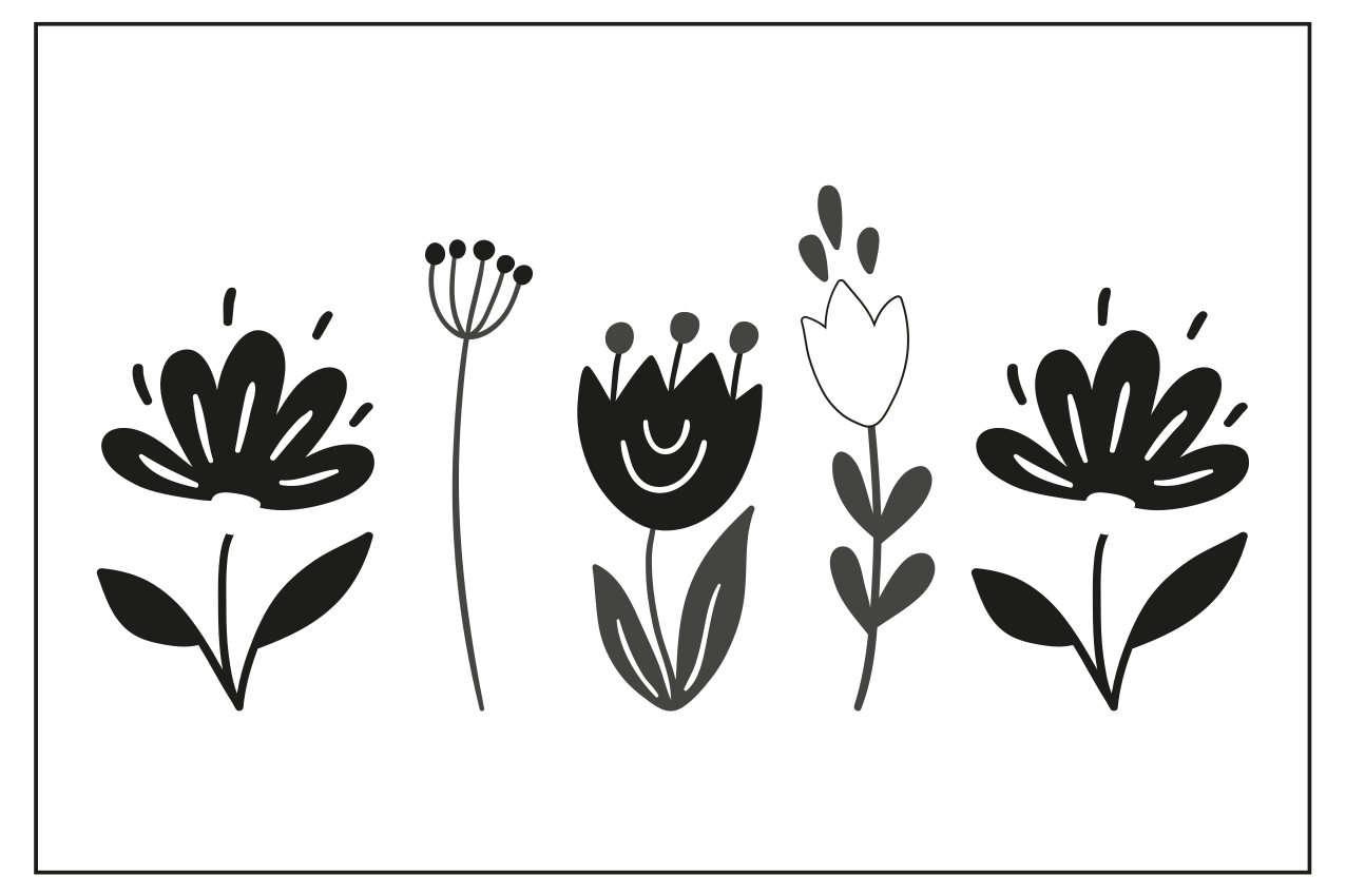 Originele placemat met bloemige lijntekening - TenStickers