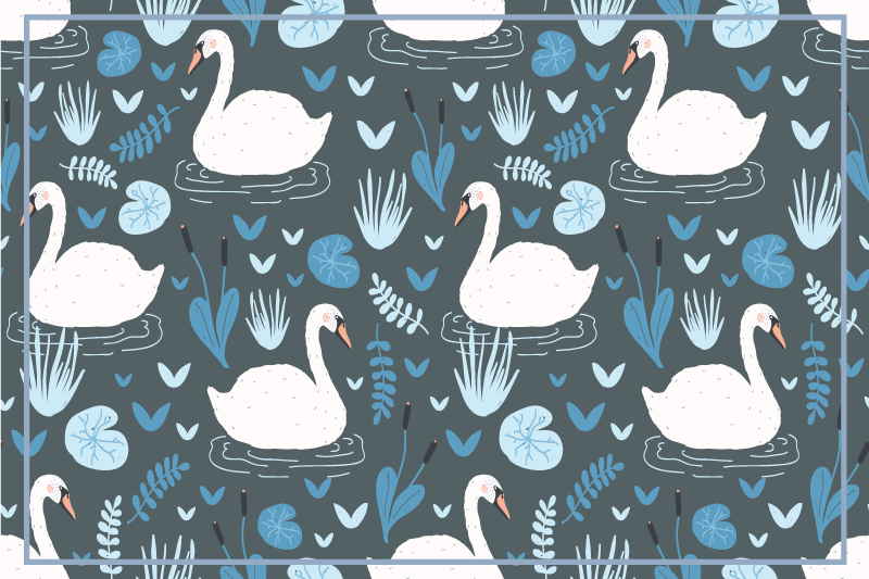 Originele placemat met zwanenpatroon tafeloppervlak - TenStickers