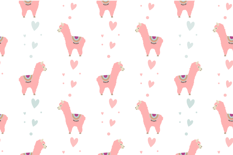 Kinder placemat schattig lama patroon - TenStickers
