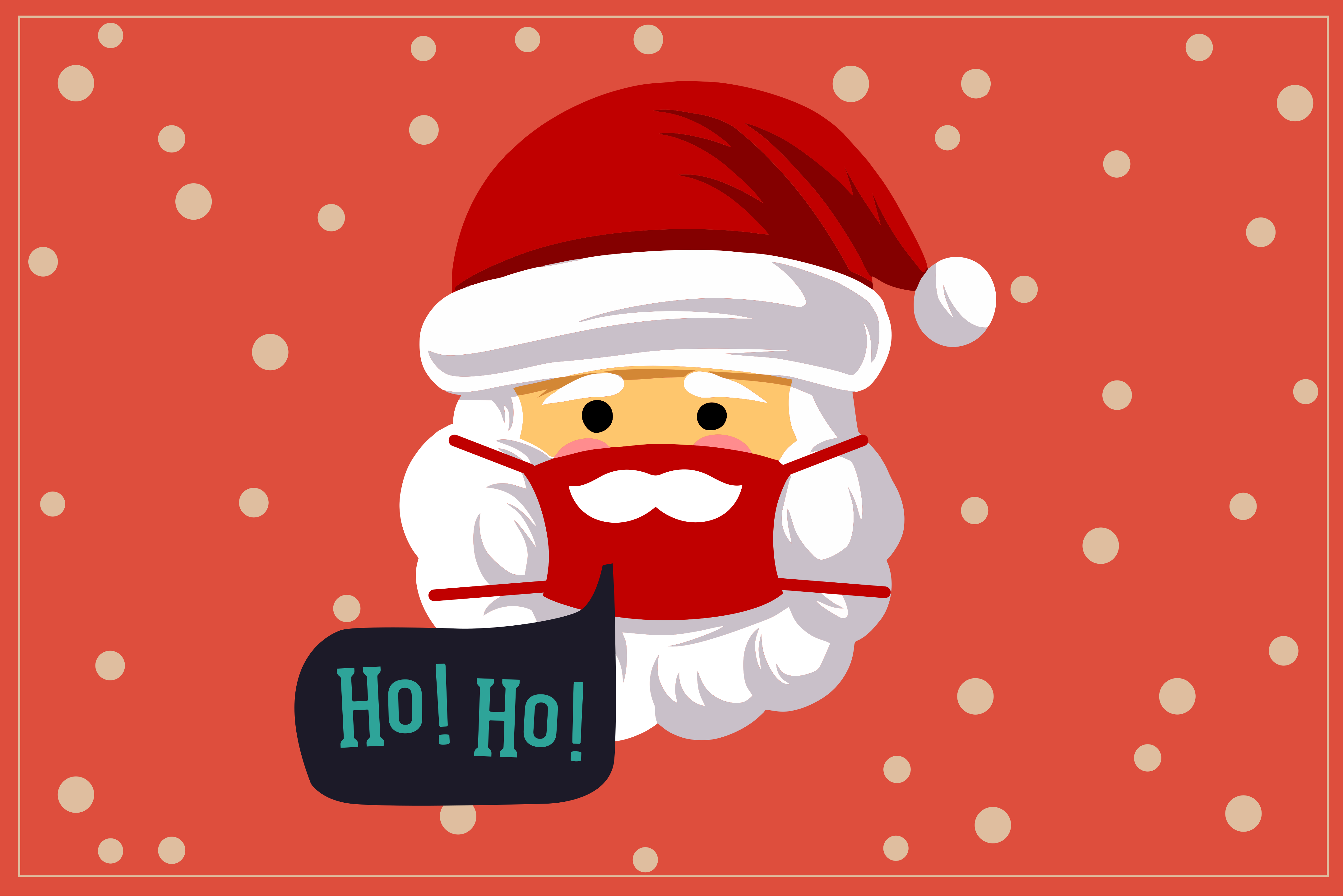 Kerstmis placemat kerstman vreugde - TenStickers