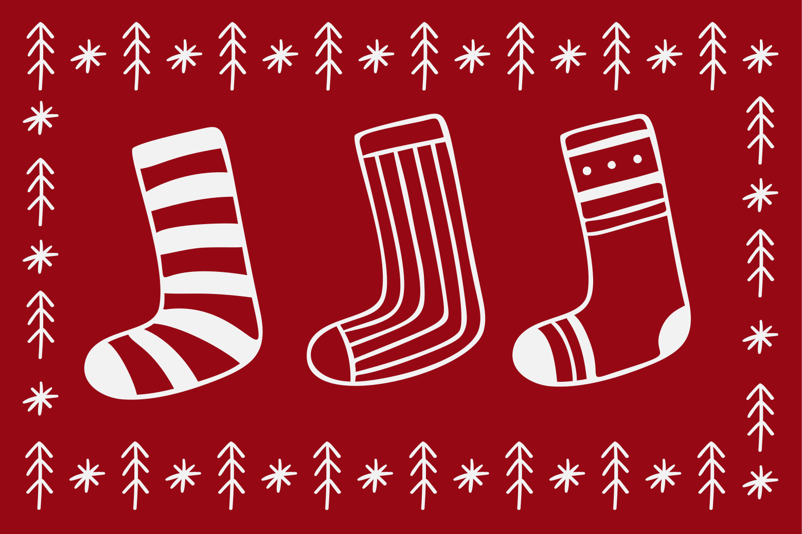 Kerstmis placemat met feestelijke sokkenpatronen - TenStickers