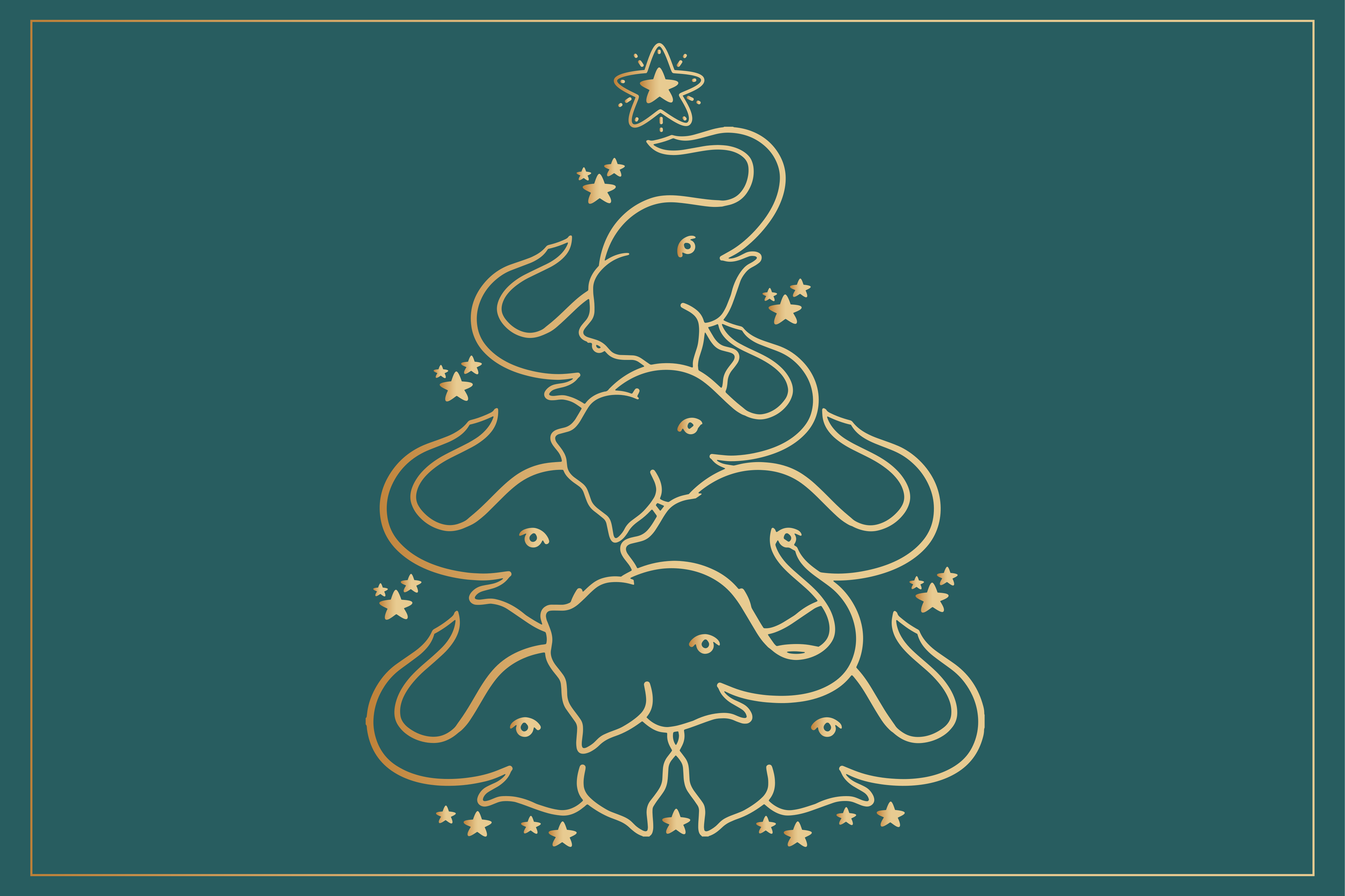 Kerstmis placemat elegante olifantenboom - TenStickers