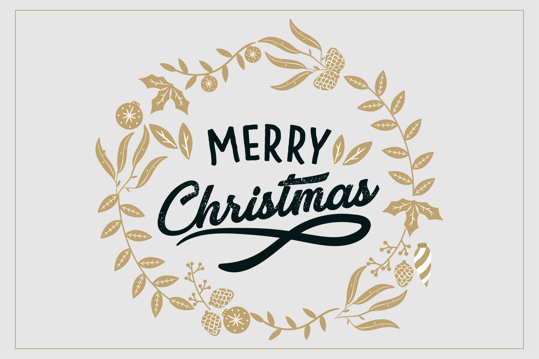 Kerstmis placemat met kerstkrans - TenStickers
