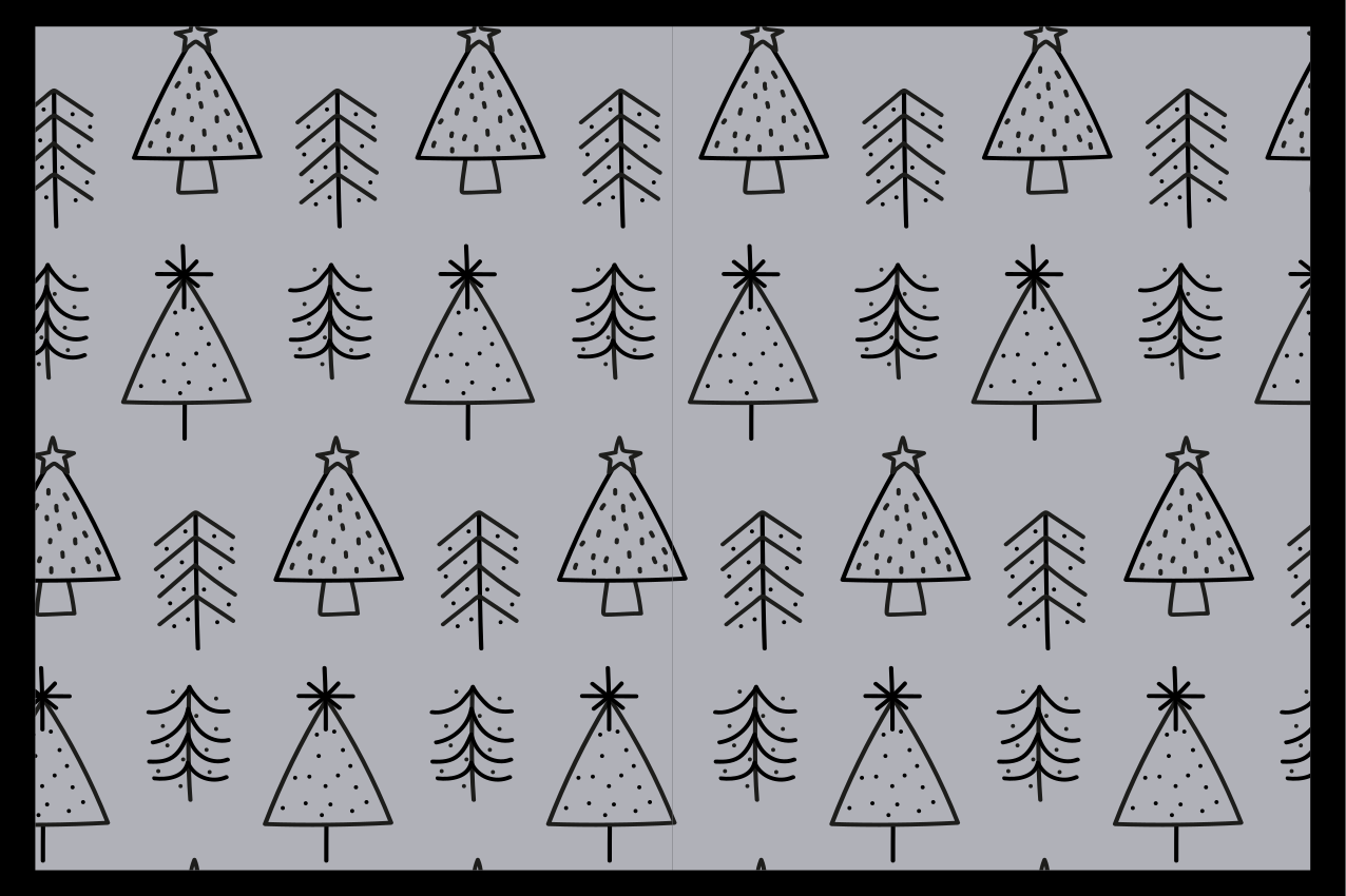 Kerstmis placemat gestileerde kerstbomen - TenStickers