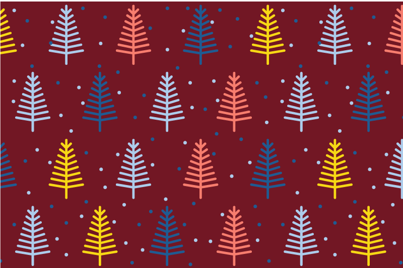 Kerstmis placemat kleurrijk boompatroon - TenStickers