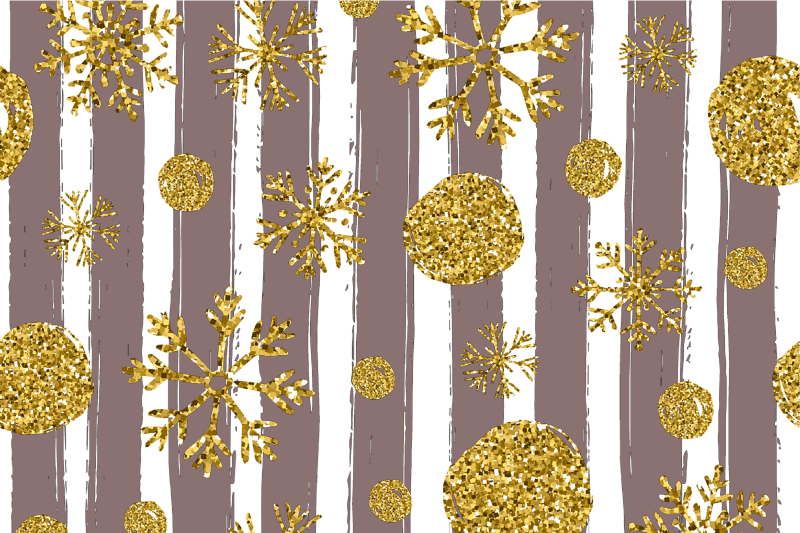 Kerstmis placemat feestelijke gouden sneeuwvlokken - TenStickers