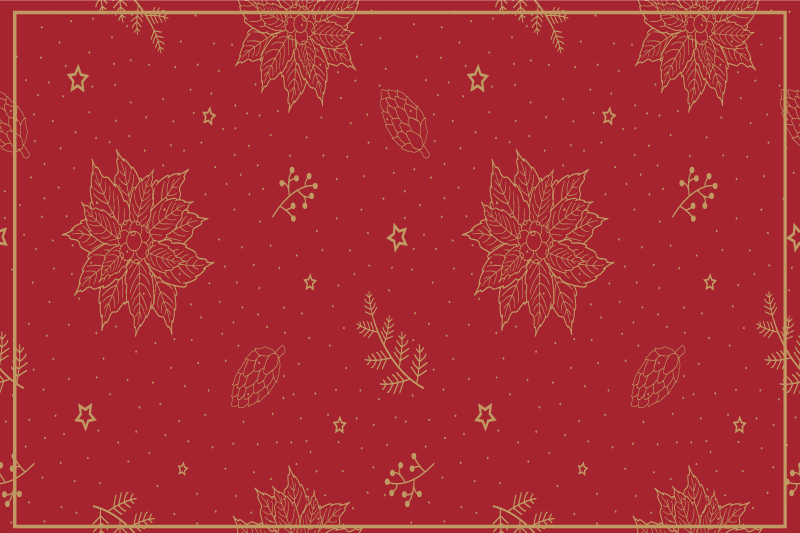 Kerstmis placemat feestelijk bloemenpatroon - TenStickers