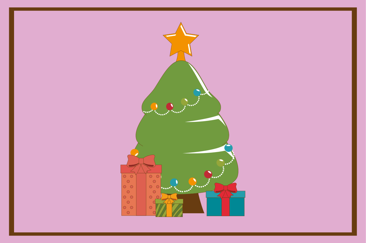 Kerstmis placemat kleurrijke kerstboom - TenStickers