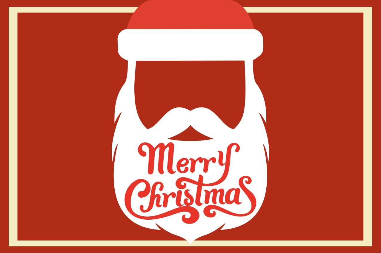 Kerstmis placemat santa baardafbeelding - TenStickers