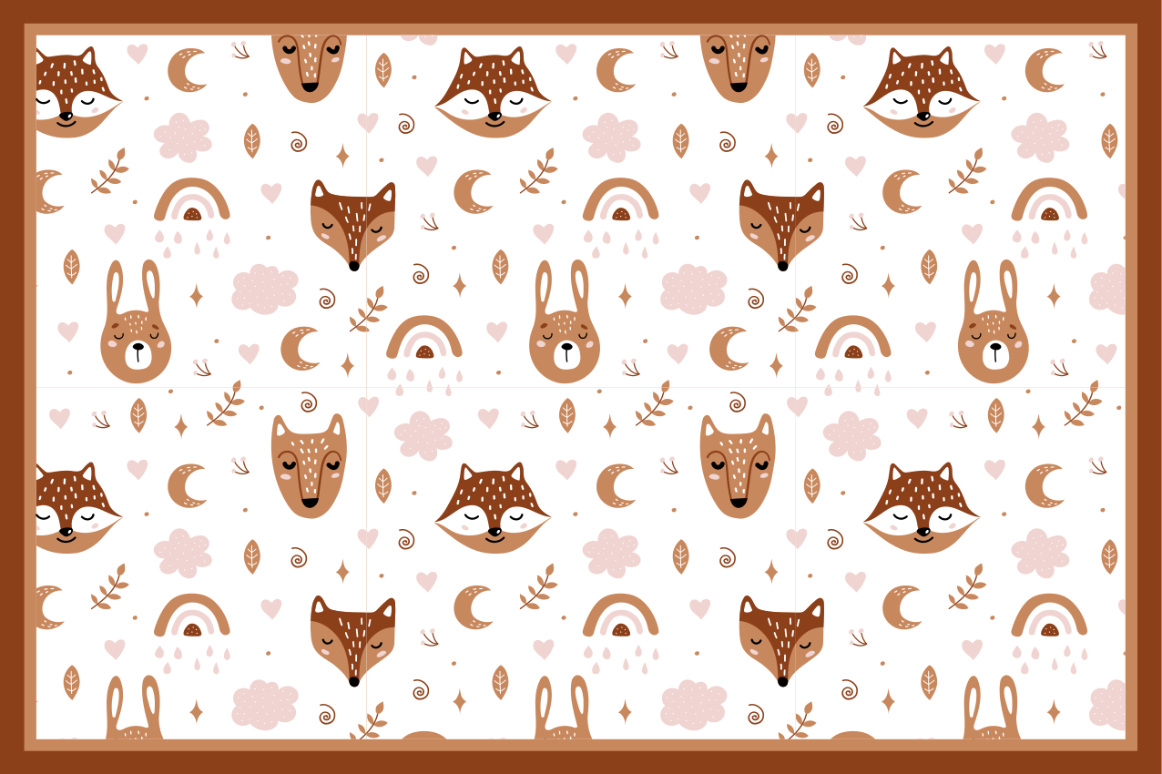 Kinder placemat met speelse dierenpatronen - TenStickers