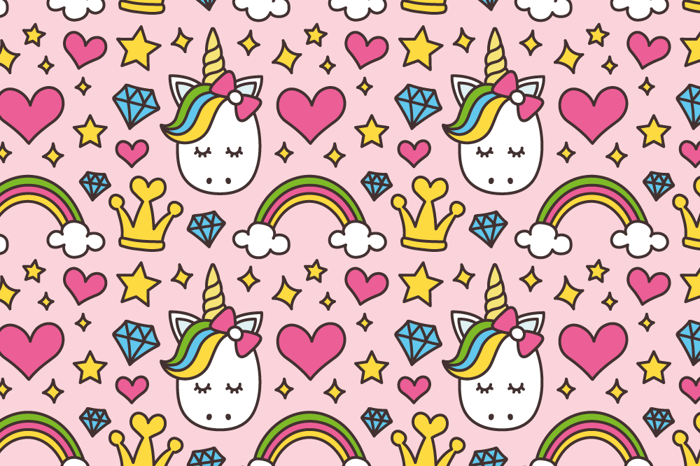 Kinder placemat schattig eenhoorn patroon - TenStickers