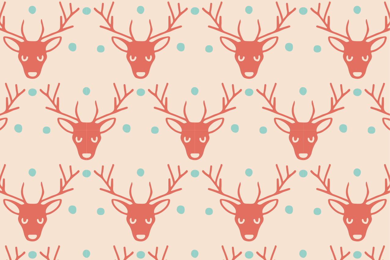 Kerstmis placemat rendierpatroon tafelsetting - TenStickers