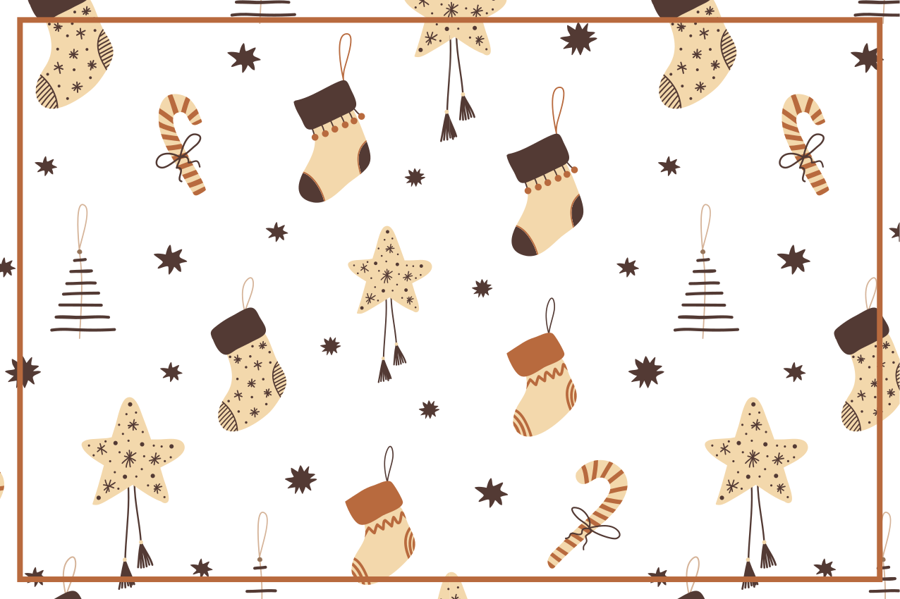 Kerstmis placemat met feestelijke sokkenmotief - TenStickers