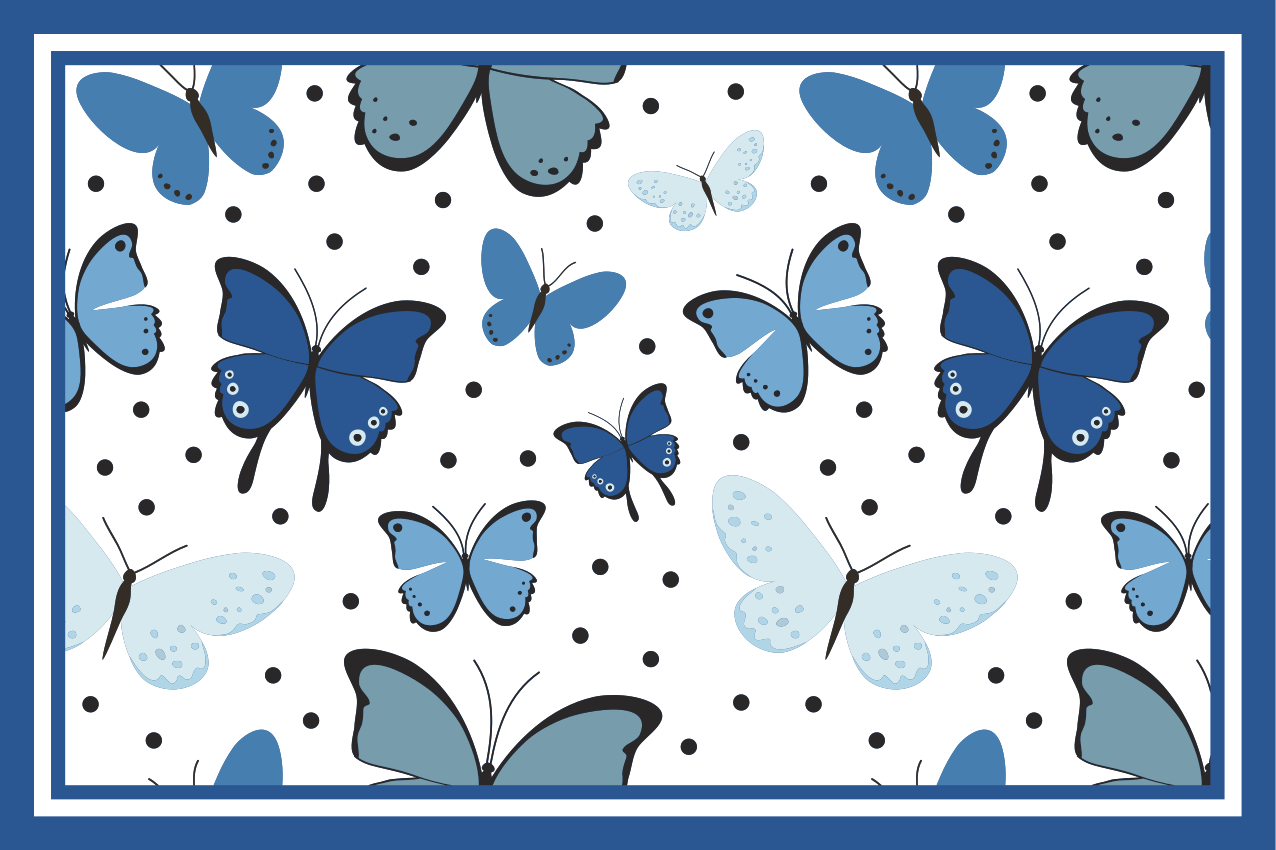 Kinder placemat vlinderpatroon weergave - TenStickers