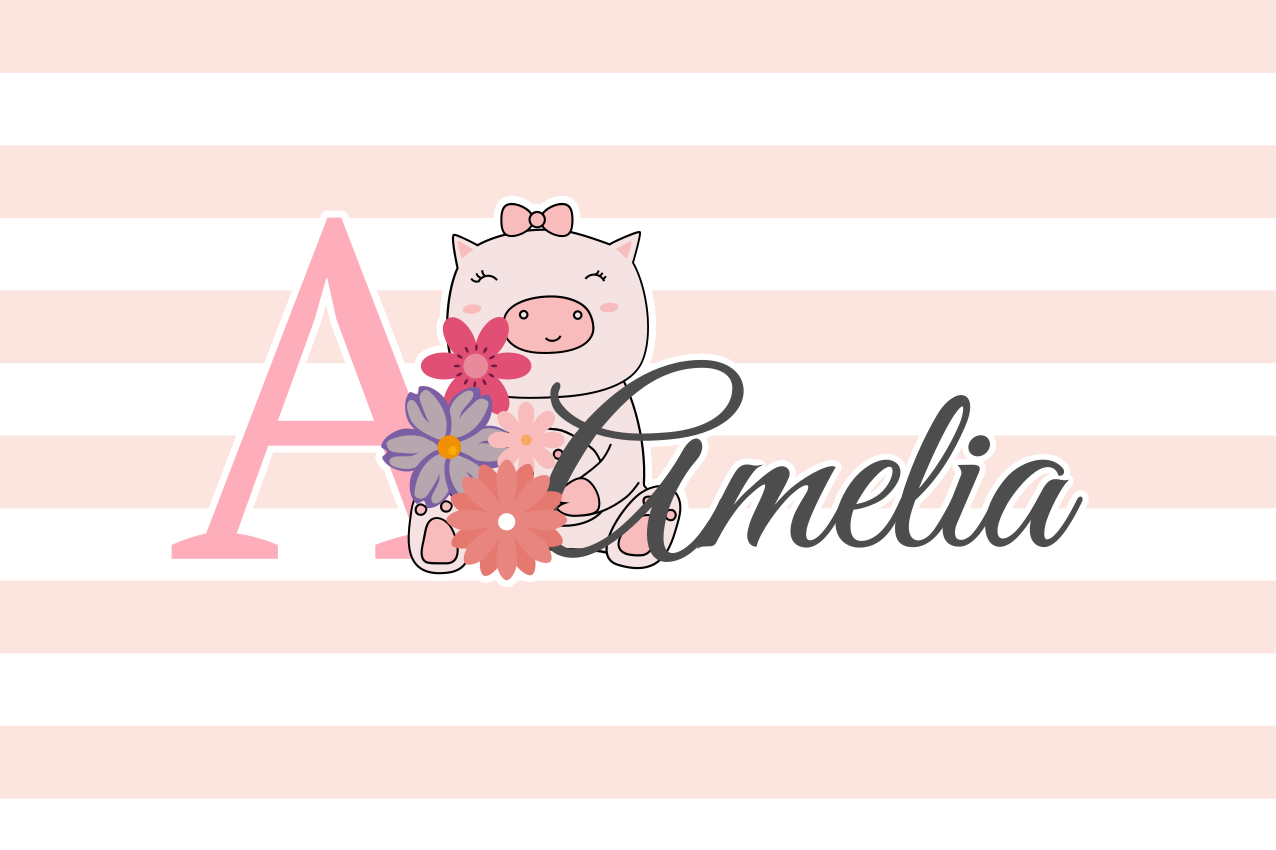 Kinder placemat schattig varkentje karakter - TenStickers