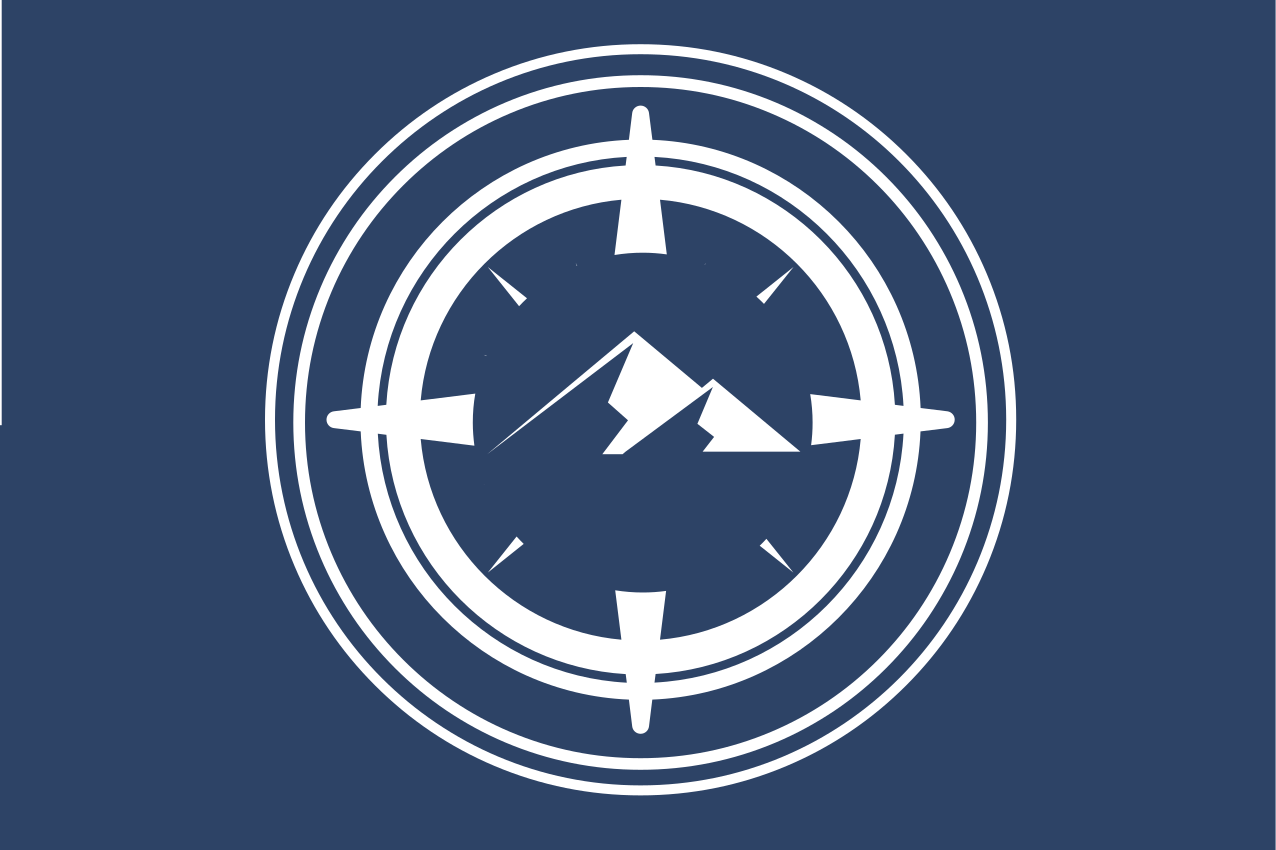 Moderne placemat bergkompas grafiek - TenStickers