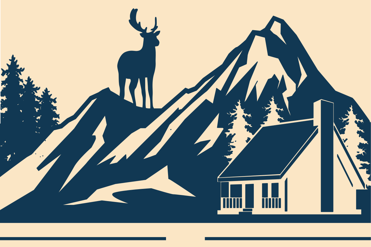 Originele placemat groot berglandschap - TenStickers