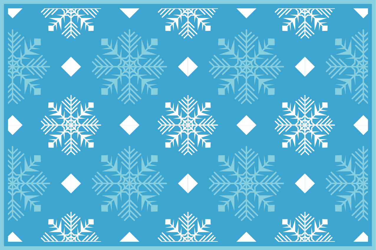 Kerstmis placemat met sneeuwvlok patroon achtergrond - TenStickers