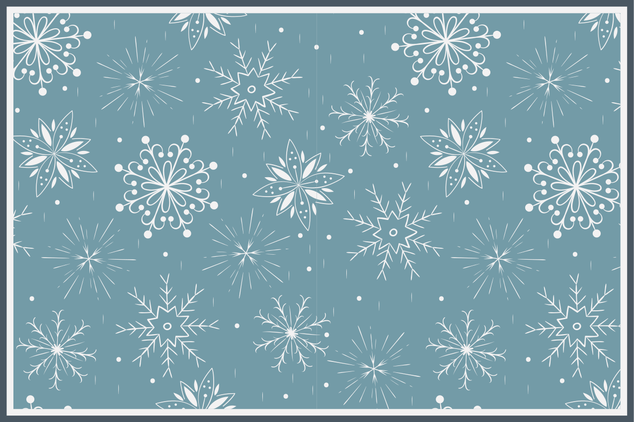 Kerstmis placemat met sneeuwvlokmotief achtergrond - TenStickers