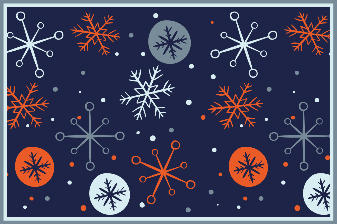 Kerstmis placemat feestelijke sneeuwvlokpatronen - TenStickers
