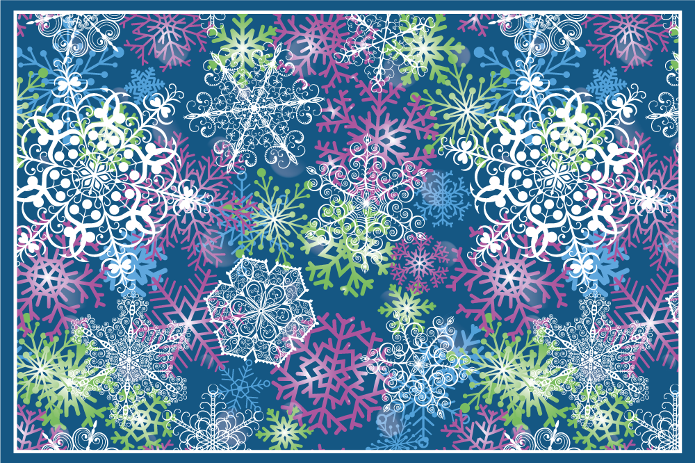 Kerstmis placemat sneeuwvlokkenpatroon winter - TenStickers