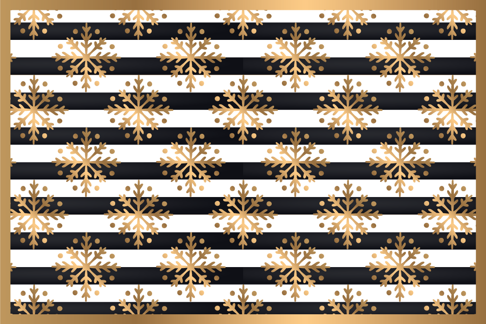 Kerstmis placemat gouden sneeuwvlokkenpatroon - TenStickers