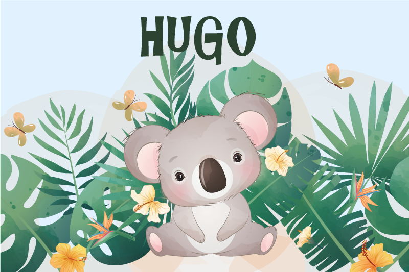Kinder placemat Schattige koala voor jongen met naam - TenStickers