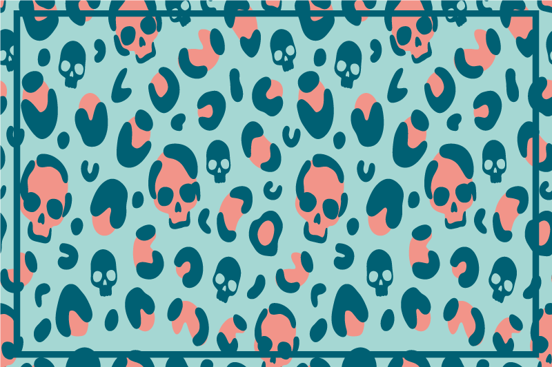 Originele placemat met schedelprint textuur - TenStickers