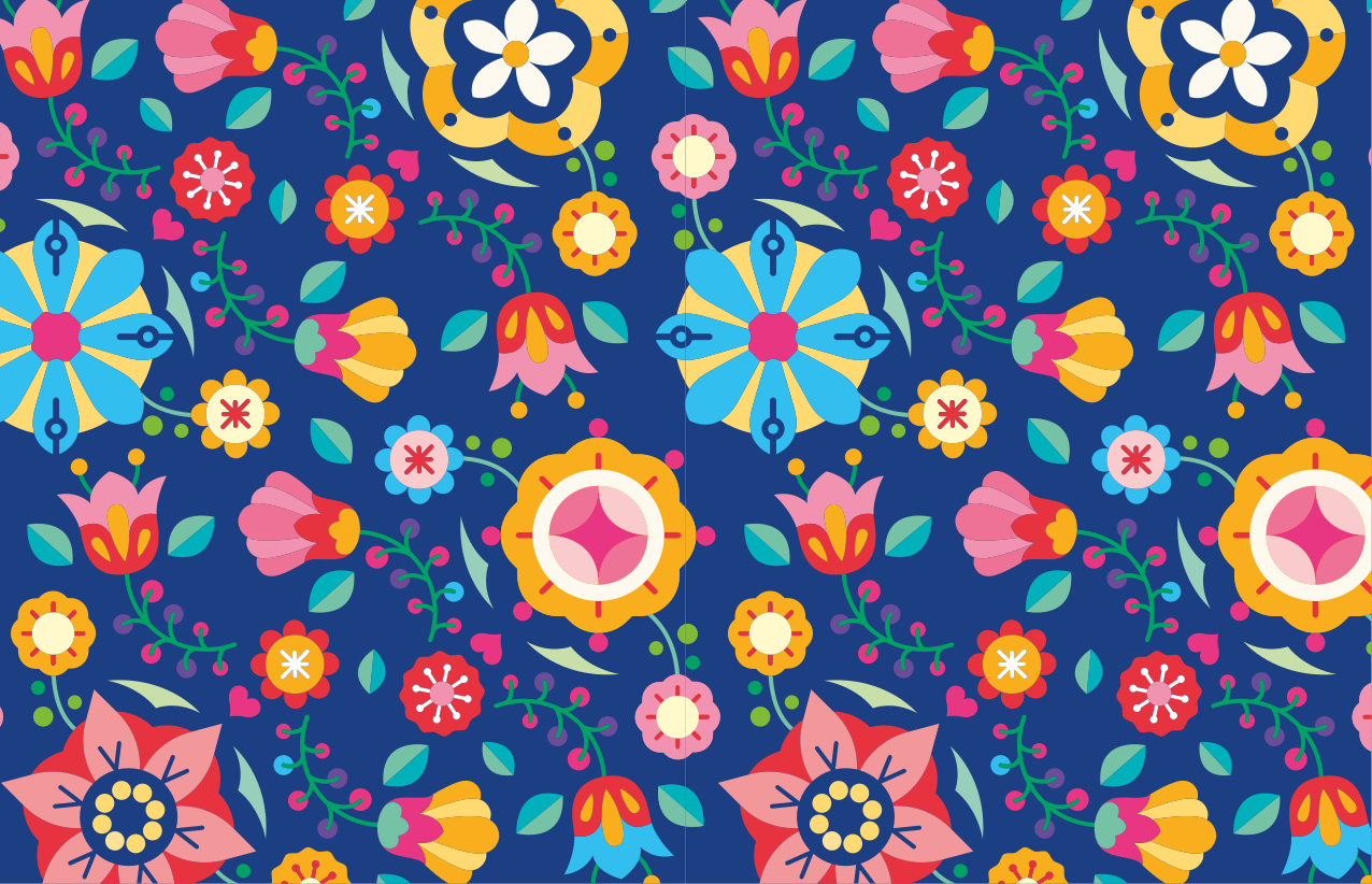 Originele placemat vrolijk bloemenconcept - TenStickers