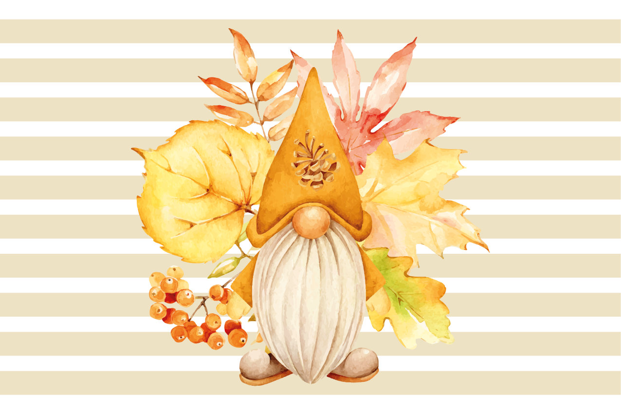 Originele placemat gnoom met herfstbladeren - TenStickers