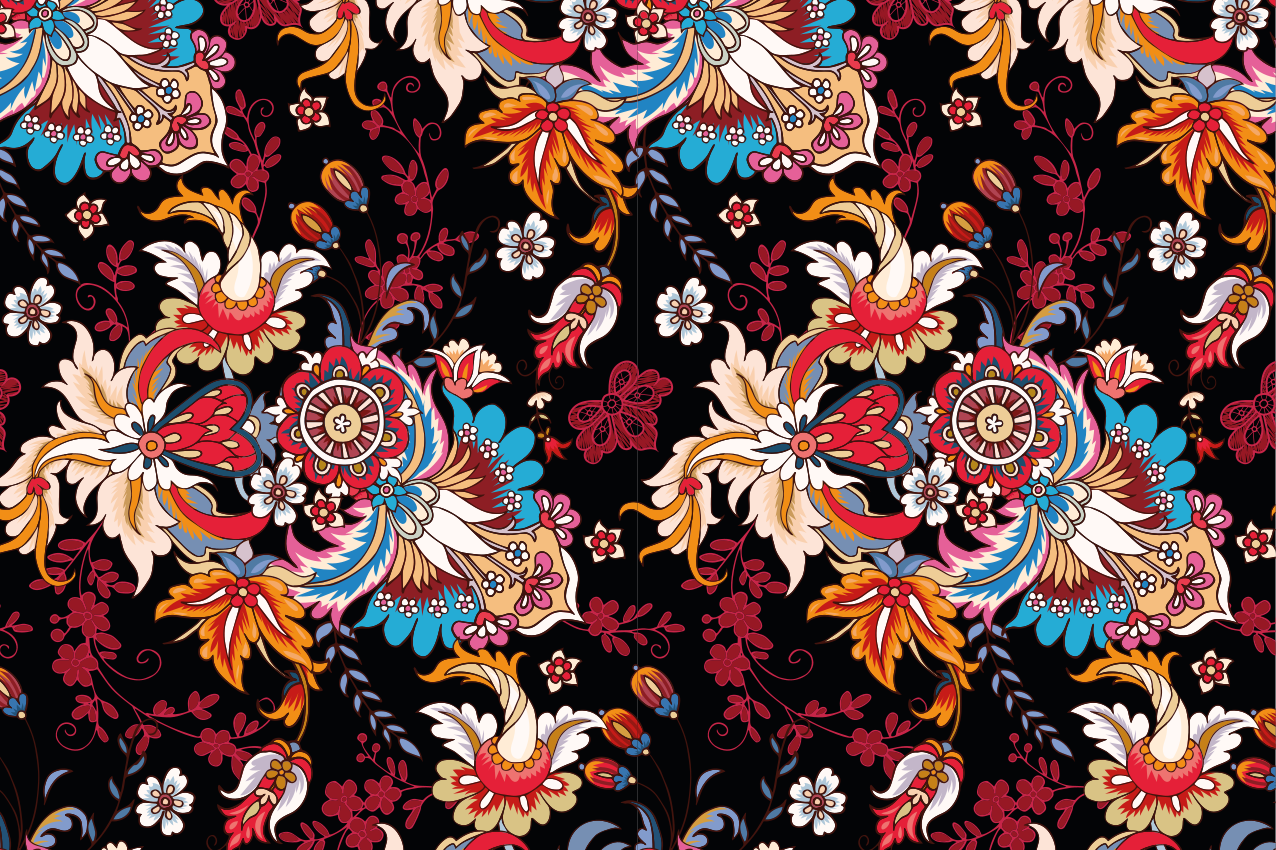 Originele placemat bloemig embleem elegantie - TenStickers