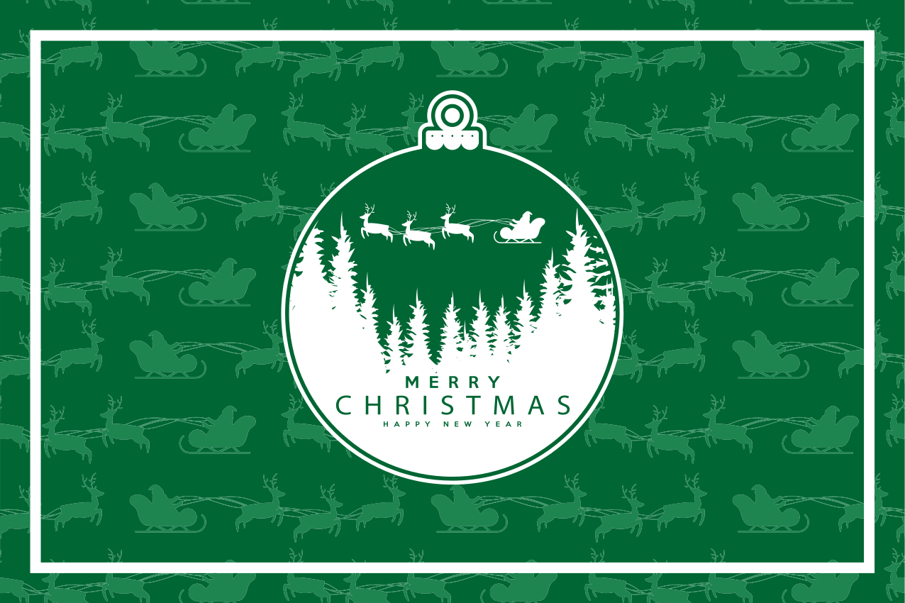 Kerstmis placemat met kerstversiering scène - TenStickers