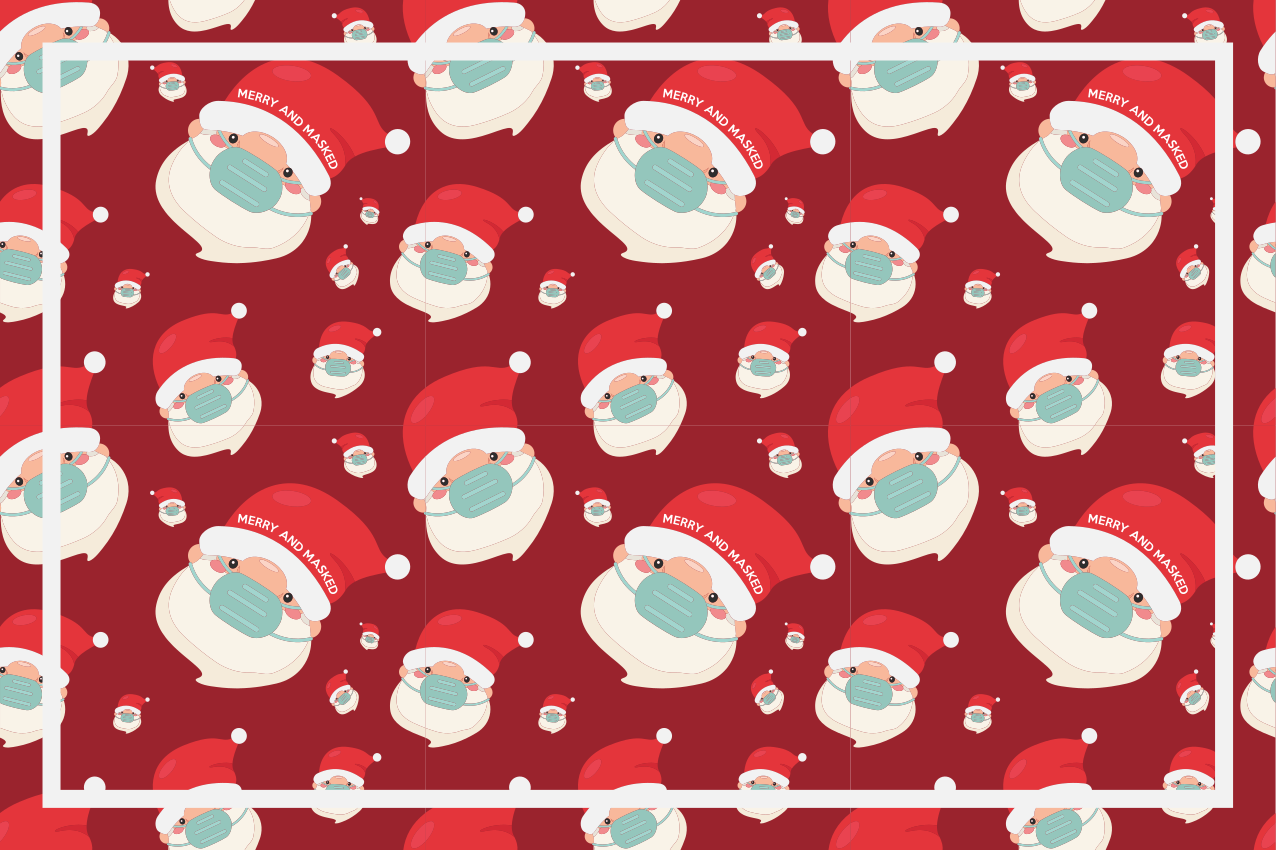 Kerstmis placemat met kerstman patroon - TenStickers