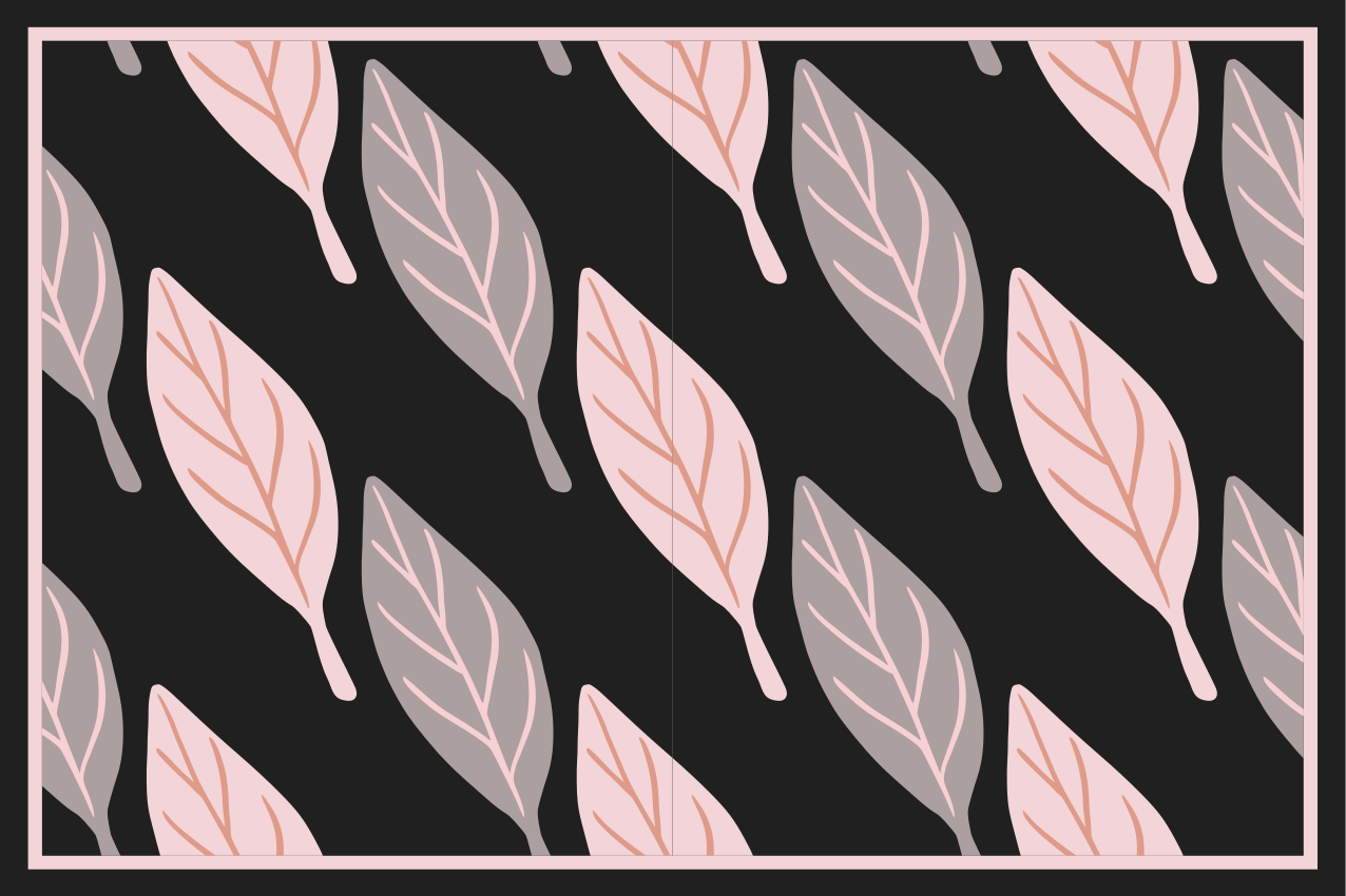 Houten placemat met bladerenpatroon esthetiek - TenStickers