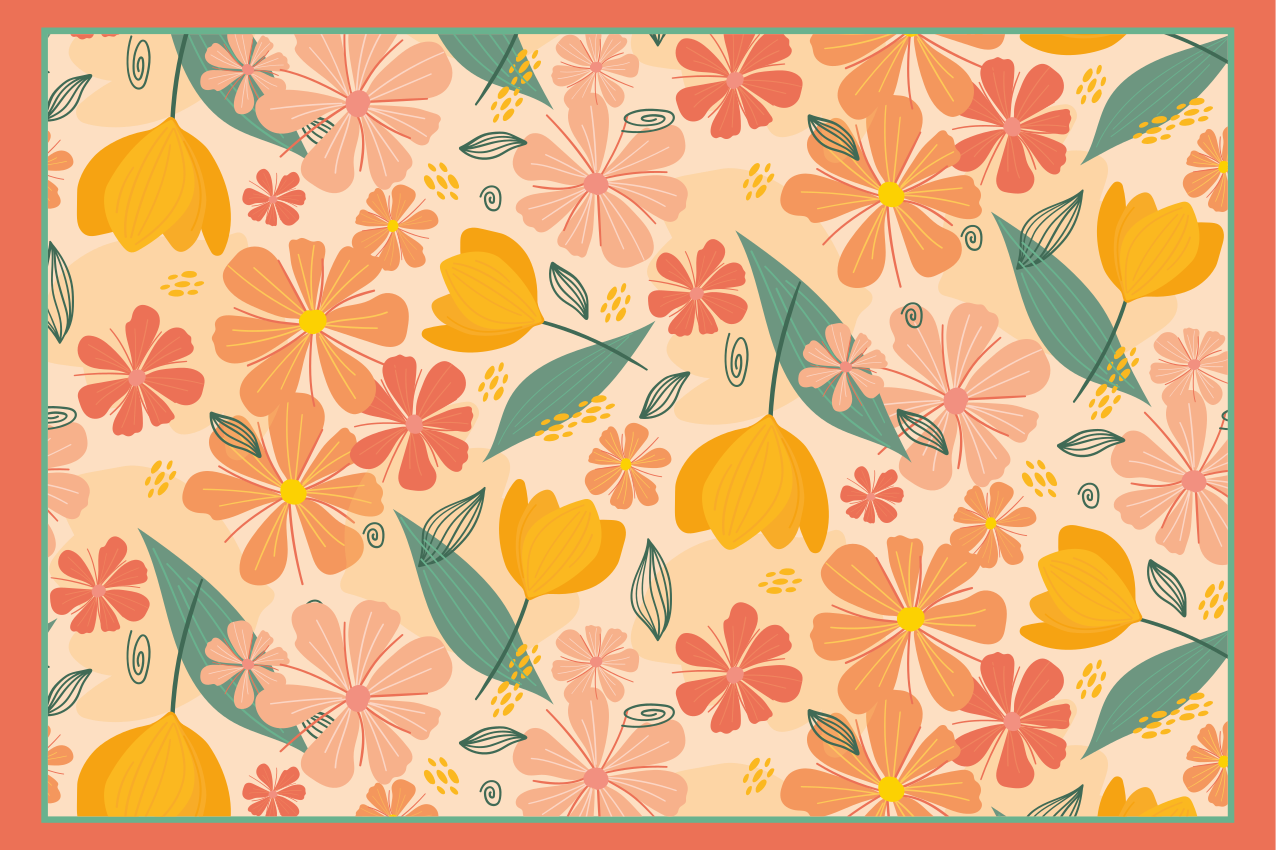 Originele placemat met bloemmotief - TenStickers