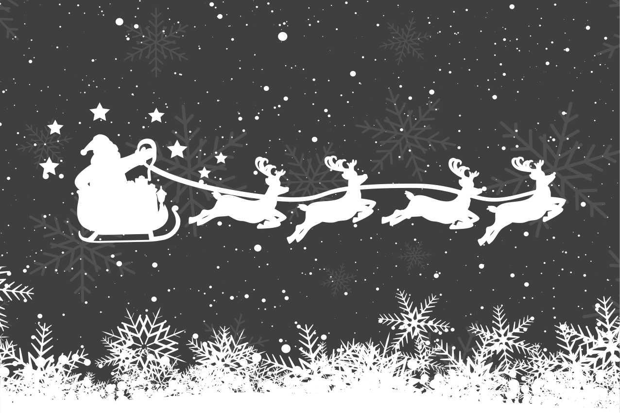 Kerstmis placemat santa sleigh rendieren - TenStickers