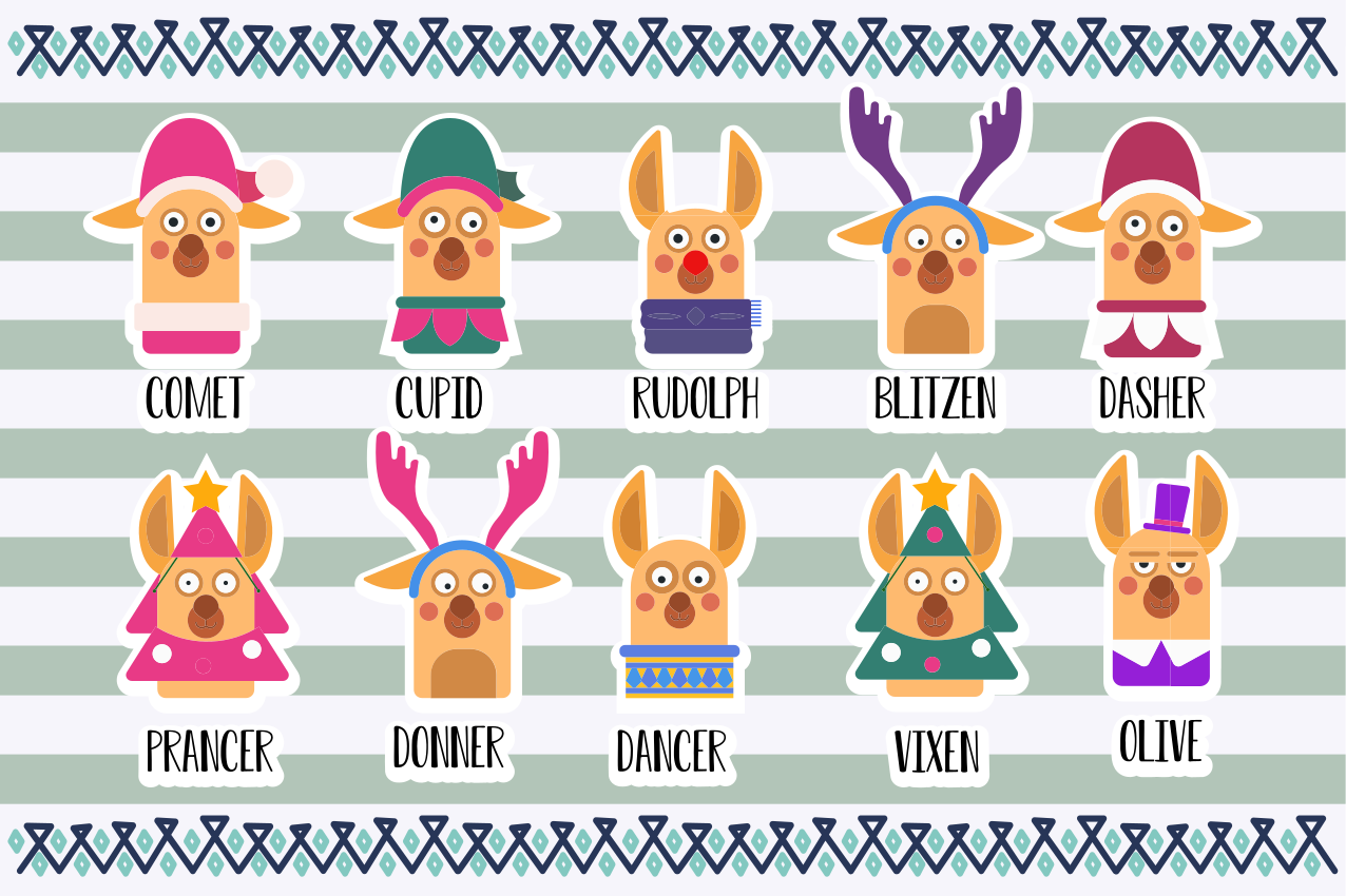Originele placemat rendier karakter collectie - TenStickers