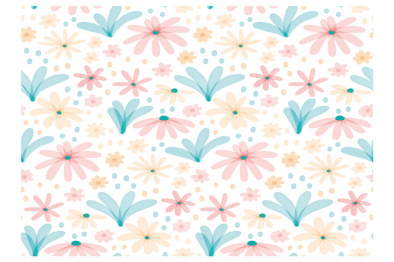Originele placemat met bloemenpatroon kleuren - TenStickers