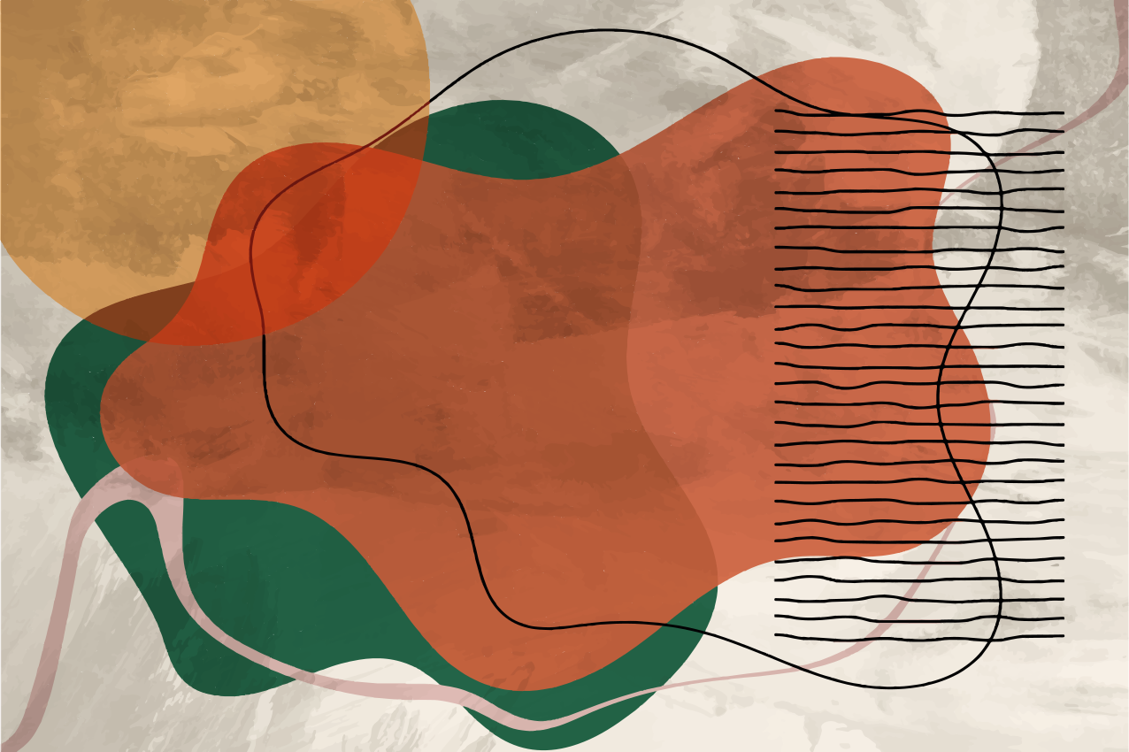 Moderne placemat met levendige abstracte vormen - TenStickers
