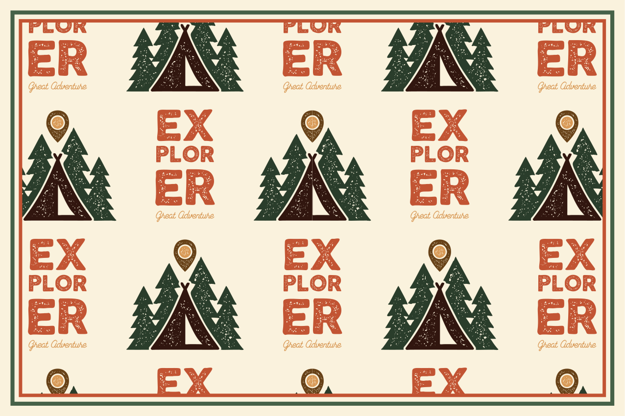 Originele placemat explorer avonturenpatroon - TenStickers