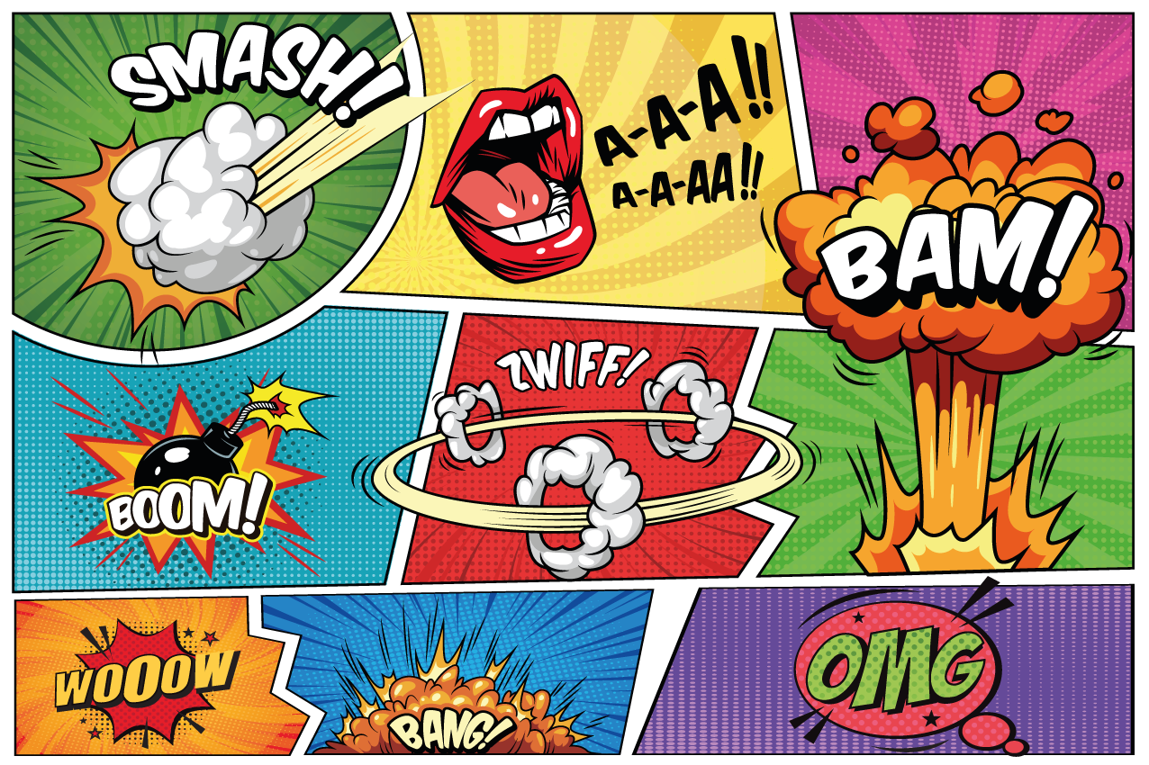 Originele placemat met stripverhaalketens - TenStickers