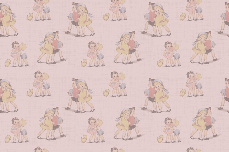Kinder placemat vintage kinderillustraties - TenStickers