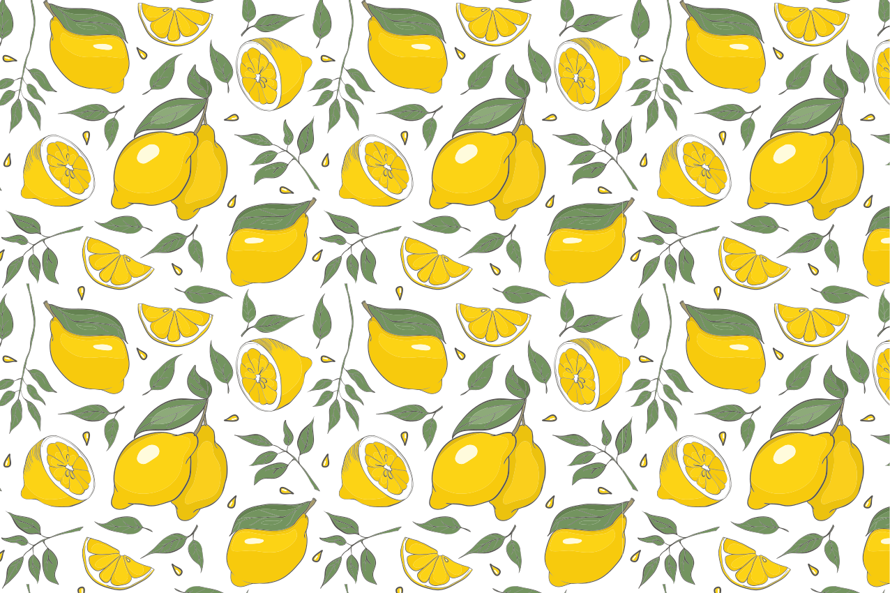 Originele placemat levendig citroenmotief - TenStickers