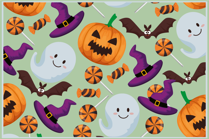 Halloween placemat kleurrijke halloween elementen - TenStickers